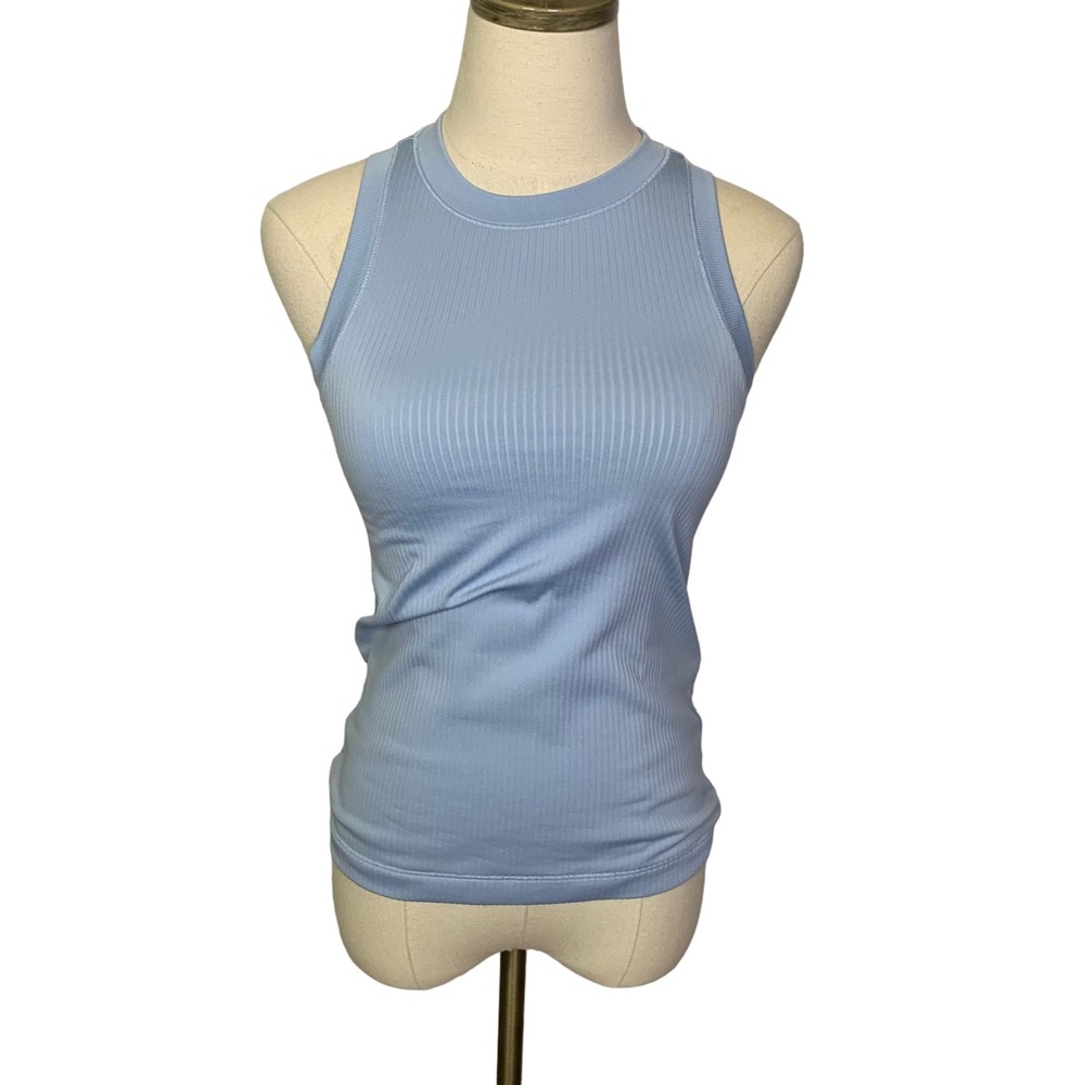 Calia Light Blue Crew Neck Ribbed Muscle Tank XS 3627
